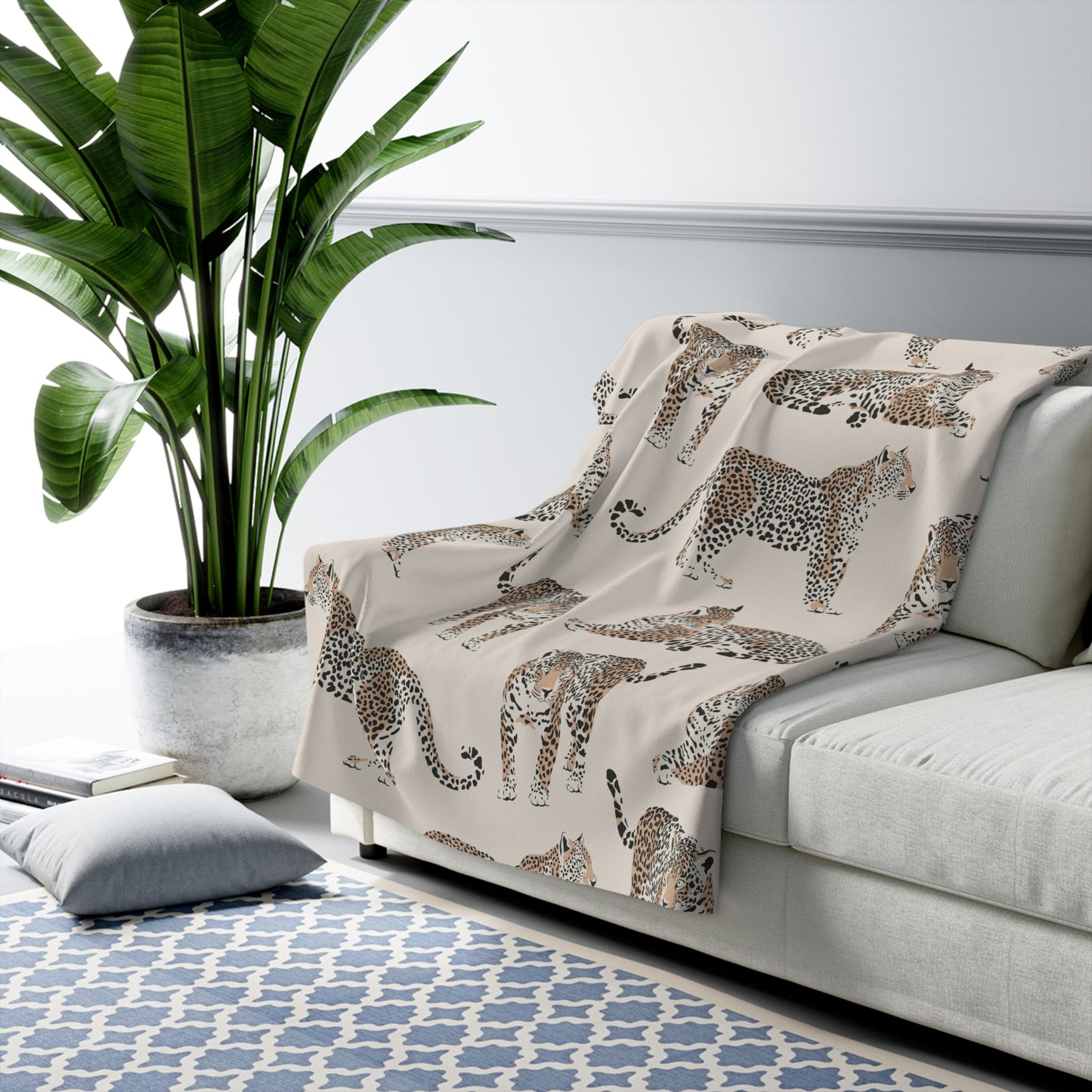 OVI Travel Collection Fleece Sherpa Blanket - Leopard