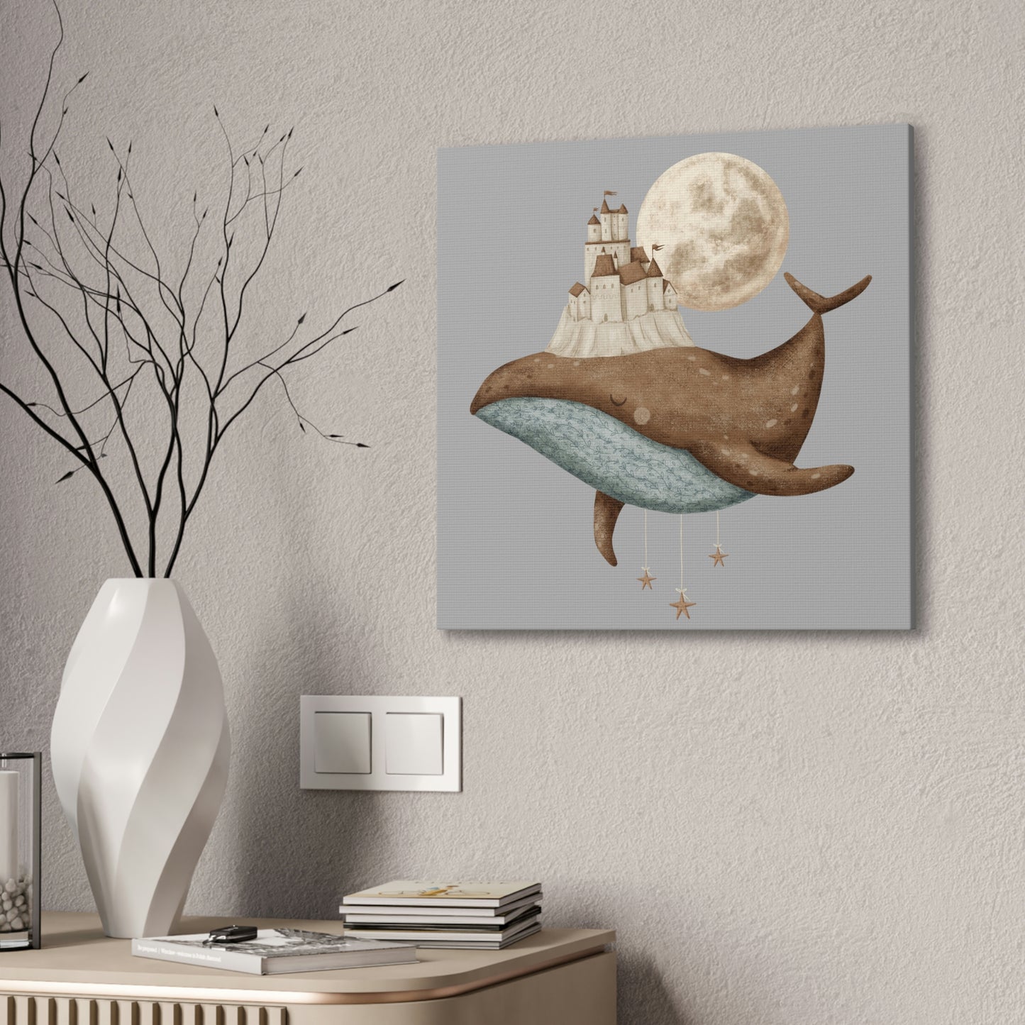 OVI Storybook Art Collection: Whale in Dreamland Canvas Stretched, 0.75"