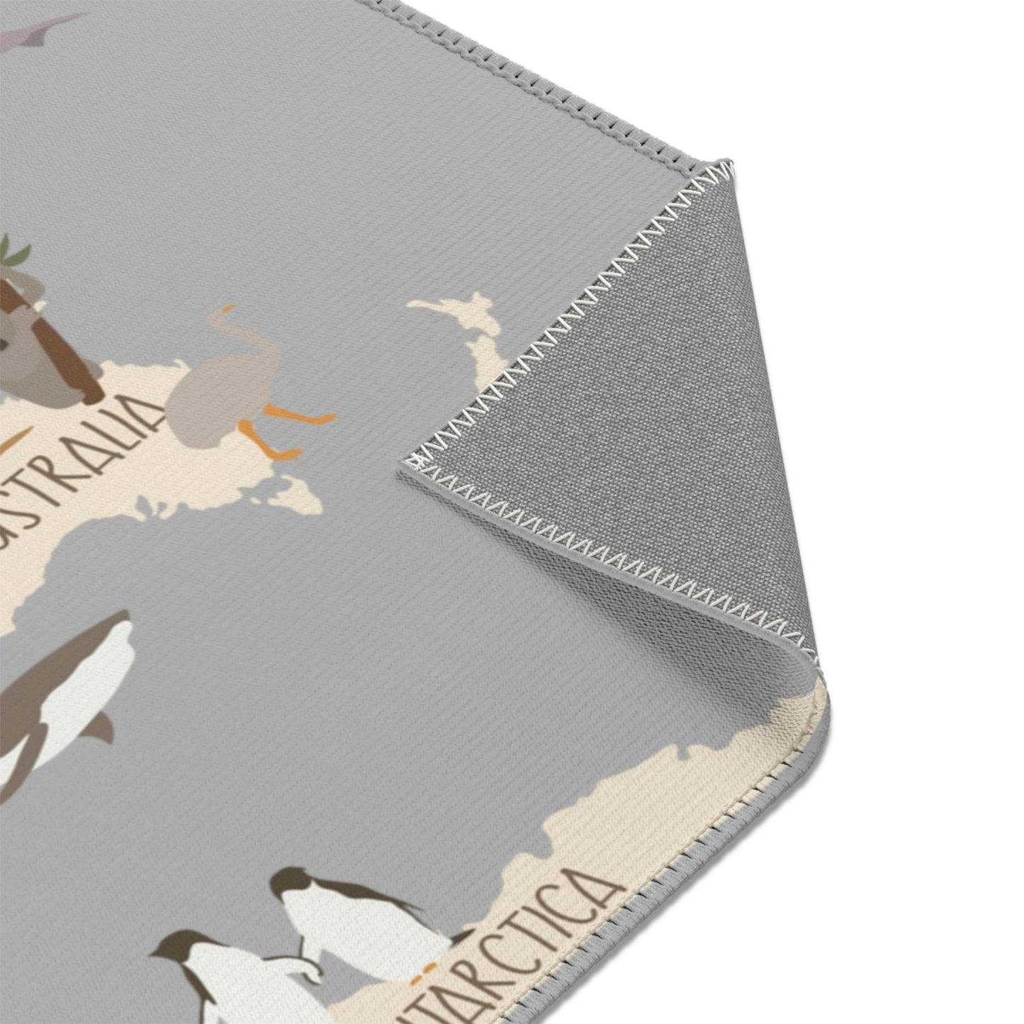 OVI Home Collection: Map of the World Play Mat (Steel Grey)